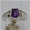 Image 2 : Genuine 0.96 ctw Iolite & Diamond Ring 14KT White Gold 