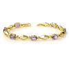 Image 1 : Genuine 6.02 ctw Tanzanite Bracelet 10K Yellow Gold