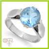 Genuine 3.02 ctw Blue Topaz Ring 10K White Gold