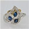 Genuine  1.05 ctw Sapphire & Diamond Ring 14K White Gold Ring Size 7