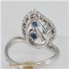 Image 3 : Genuine  1.05 ctw Sapphire & Diamond Ring 14K White Gold Ring Size 7