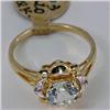 Genuine 1.14 ctw Aquamarine & Diamond Ring 14KT Yellow Gold 