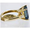 Image 2 : Genuine  5.46 ctw Tanzanite & Diamond Ring 14KT Yellow Gold Ring Size 7.5