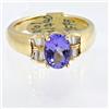Genuine  1.62 ctw Tanzanite & Diamond Ring 14KT Yellow Gold Ring Size 7