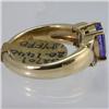 Image 2 : Genuine  1.62 ctw Tanzanite & Diamond Ring 14KT Yellow Gold Ring Size 7