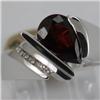 Image 2 : Genuine 2.22 ctw Garnet & Diamond Ring 14KT Gold-White 