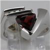 Genuine 1.99 ctw Garnet & Diamond Ring 14KT White Gold 