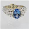 Genuine  2.04 ctw Tanzanite & Diamond Ring 14KT White Gold Ring Size 7.5