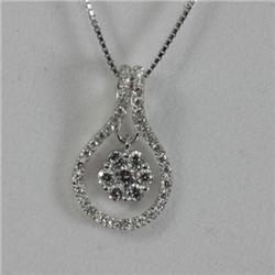 Genuine  0.44 ctw Diamond Necklace 18KT White Gold 