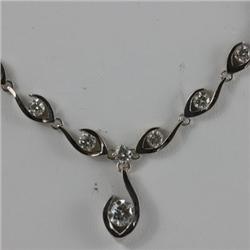 Genuine  2.59 ctw Diamond Necklace 14KT White Gold 