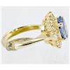 Image 2 : Genuine  3.77 ctw Tanzanite & Diamond Ring 14KT Yellow Gold Ring Size 7