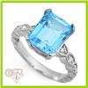 Genuine 5.29 ctw Blue Topaz & Diamond Ring 10KT Gold