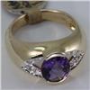 Image 2 : Genuine 2.31 ctw Amethyst  & Diamond Ring 14KT Yellow Gold 