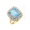 Genuine 5.14 ctw Blue Topaz & Diamond Ring 14K Gold