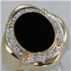 Genuine 0.23 ctw Diamond & Black Enamel Ring 14KT Gold-Yellow 