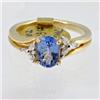 Genuine  1.37 ctw Tanzanite & Diamond Ring 14KT Yellow Gold Ring Size 7