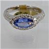 Genuine  1.26 ctw Tanzanite & Diamond Ring 14KT White Gold Ring Size 7