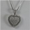 Genuine  0.63 ctw Diamond Heart Pendant  Necklace 18KT White Gold 