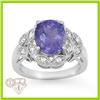 Genuine 4.29 ctw Tanzanite & Diamond Ring 10K White Gold