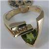 Image 2 : Genuine 1.95 ctw Peridot & Diamond Ring 14KT Yellow Gold 