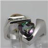 Genuine 2.36 ctw Mystic Topaz & Diamond Ring 14KT White Gold 