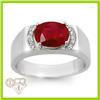 Image 1 : Genuine 3.12 ctw Ruby & Diamond Men's Ring 10K Gold