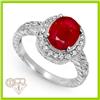 Image 1 : Genuine 2.54 ctw Ruby & Diamond Ring 14KT White Gold