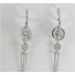 Genuine  2.02 ctw Diamond Bridal Teardrop Chandelier Earring18KT White Gold 