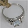 Image 2 : Genuine 1.05 ctw Aquamarine & Diamond Ring 14KT Yellow Gold 