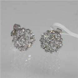 Genuine  0.67 ctw Diamond Earring 18KT White Gold 