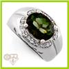 Image 1 : Genuine 3.61 ctw Green Tourmaline & Diamond Ring 10K Gold