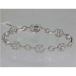Genuine  2.21 ctw Diamond Bracelet 18KT  White Gold 