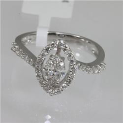 Genuine  0.67 ctw Diamond Ring 18KT White Gold 