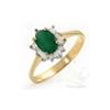 Image 1 : Genuine 1.45 ctw Emerald & Diamond Ring 14K Gold
