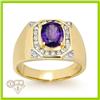 Image 1 : Genuine 3.14 ctw Tanzanite & Diamond Men's Ring 14K Gold