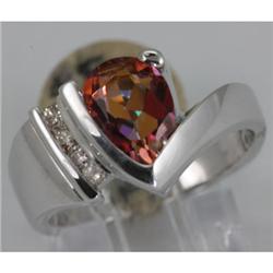 Genuine 2.43 ctw Pink Tourmaline & Diamond Ring 14KT Gold-White 