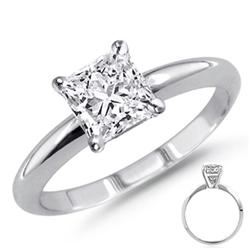 1.00 ct Princess cut Diamond Solitaire Ring, F-G, SI2