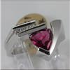 Image 1 : Genuine 1.66 ctw Tourmaline & Diamond Ring 14KT White Gold 