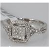 Genuine 0.77ctwPrincess cut Diamond Ring14kt White Gold