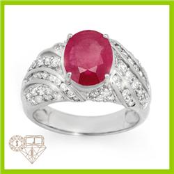 Genuine 7.29ctw Ruby & Diamond Men's Ring 14K Gold