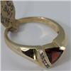 Image 2 : Genuine 1.36 ctw Garnet  & Diamond Ring 14KT Yellow Gold 