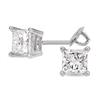 Image 1 : 2.50 ctw Princess cut Diamond Stud Earrings F-G, SI2