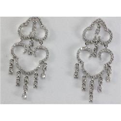 Genuine  1.44 ctw Diamond Chandelier Earrings Bridal 18KT White Gold 