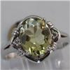Image 1 : Genuine 2.14 ctw Peridot & Diamond Ring 14KT Gold-White 