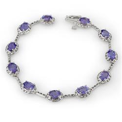 Genuine 11.43 ctw Tanzanite & Diamond Bracelet 10K Gold