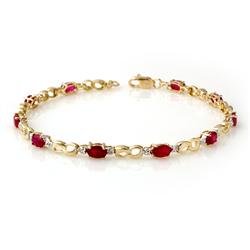Genuine 3.79 ctw Ruby & Diamond Bracelet Yellow Gold