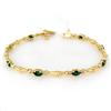 Image 1 : Genuine 2.78 ctw Emerald & Diamond Bracelet Yellow Gold