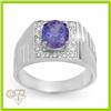 Image 1 : Genuine 2.79 ctw Tanzanite & Diamond Men's Ring Gold