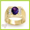 Image 1 : Genuine 2.60 ctw Tanzanite & Diamond Men's Ring Gold