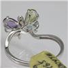 Image 3 : Genuine  1.015 ctw  Multi Sapphire Ring  14KT White Gold  Ring Size  7